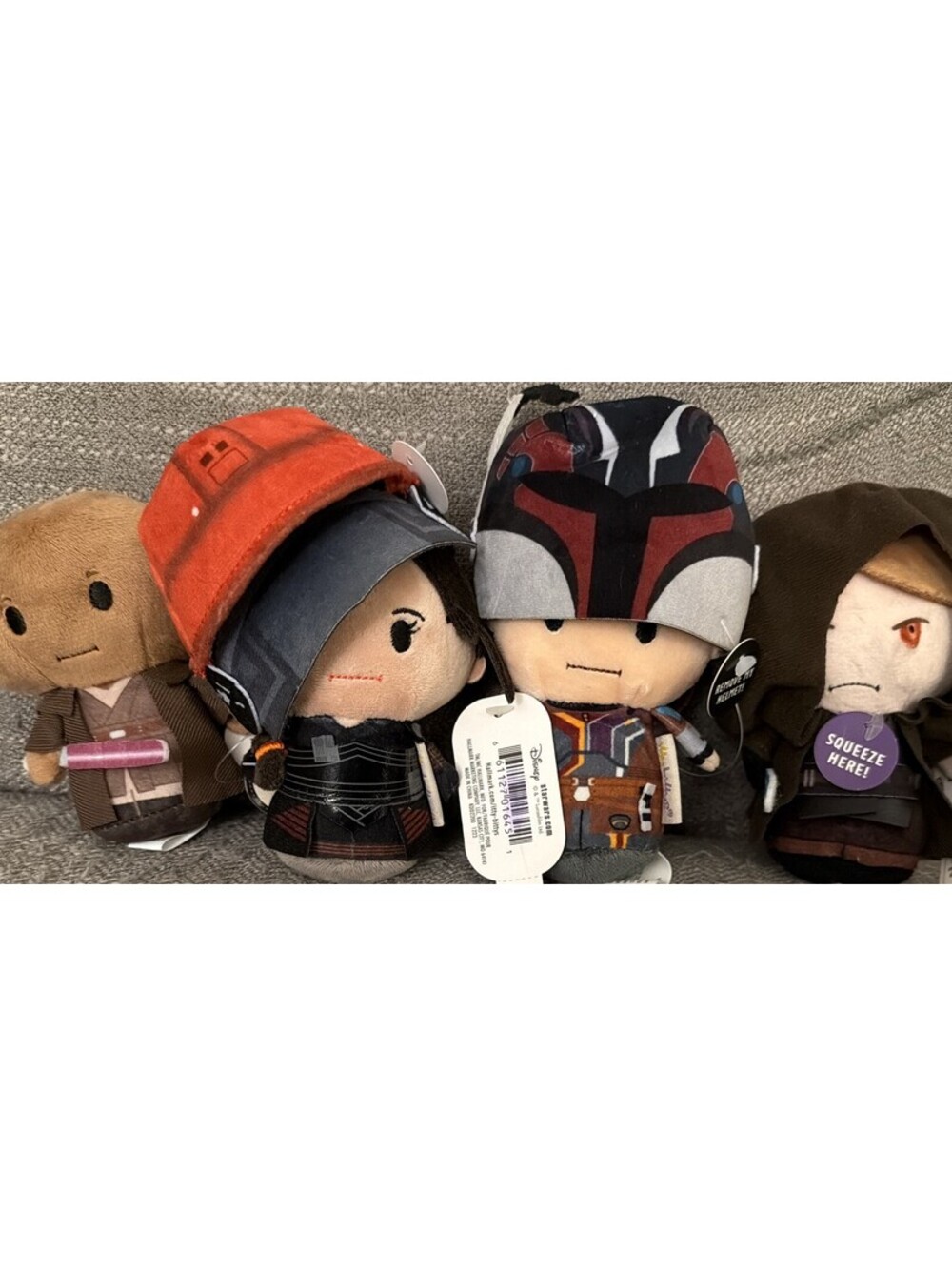 HALLMARK ITTY BITTYS PLUSH STAR WARS LOT OF 4: SKYWALKER, SABINE, OTHERS NEW